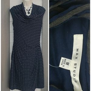 NWT Max Studio Sleeveless Navy Blue Gray Strip…